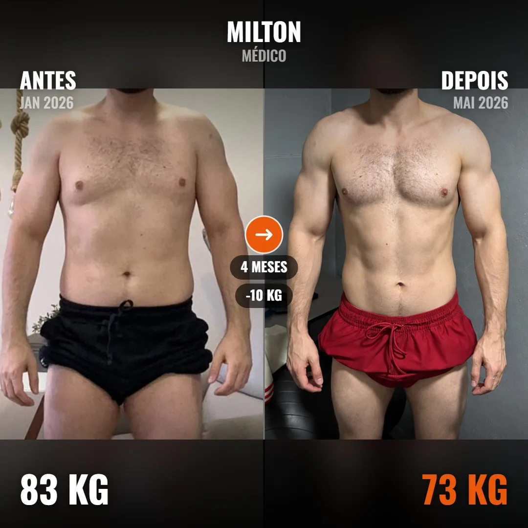 Milton, médico: antes e depois de 4 meses